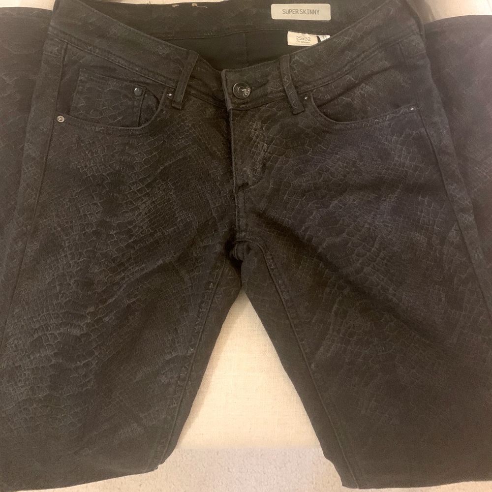 Snake print jeans